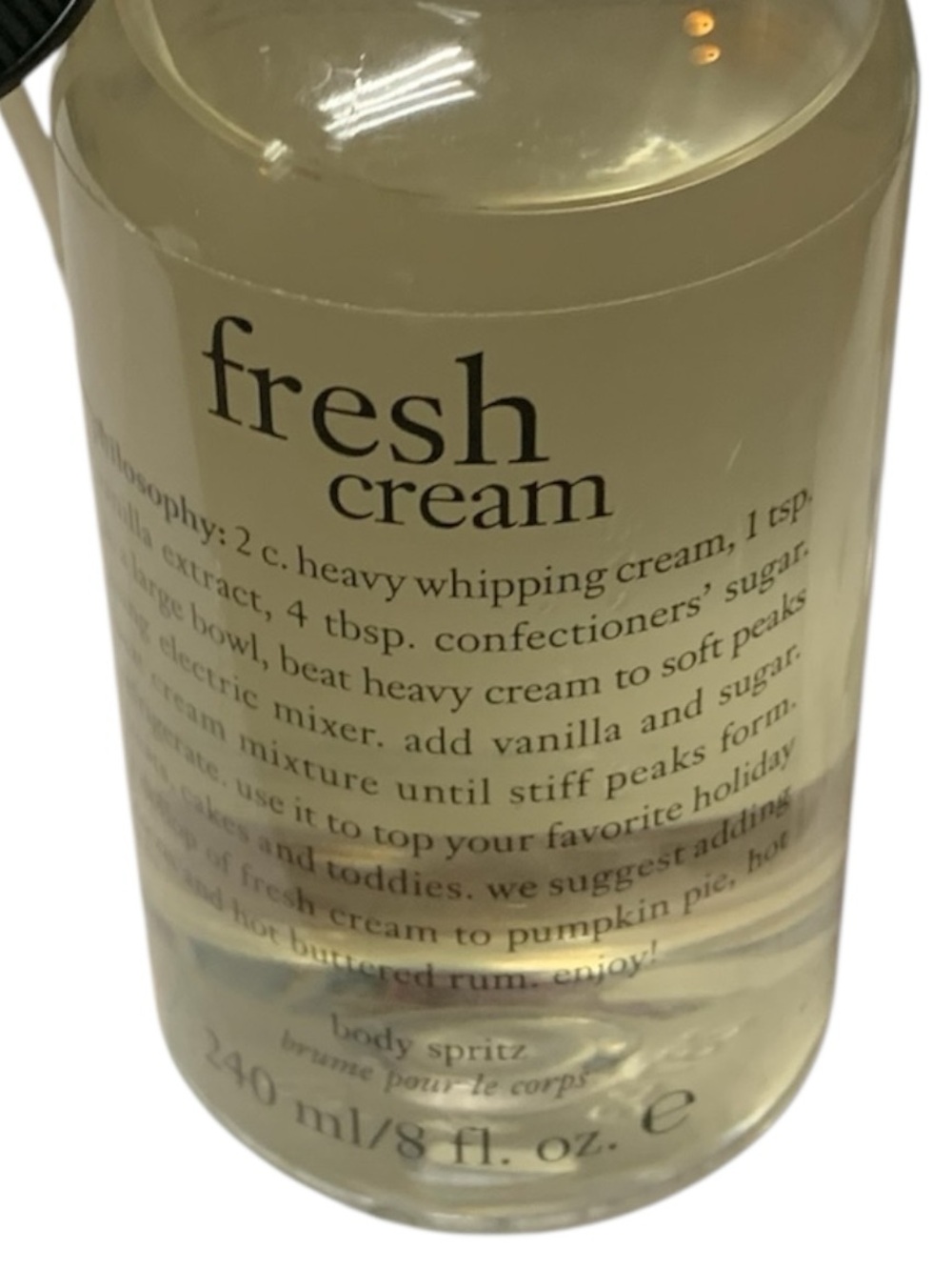 Philosophy Fresh Cream Body Spritz Spray 8 fl oz 240ml Discontinued Rare NEW - Picture 4 of 4